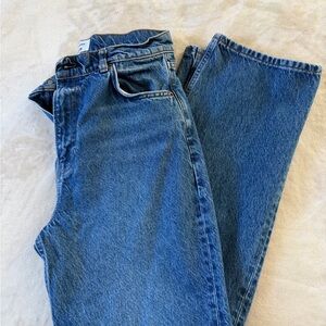 Reformation Blue High-Waist Straight Jeans